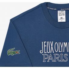CAMISETA LACOSTE HERITAGE OLYMPIQUES 2024 - AZUL